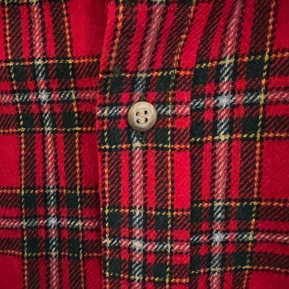 Pendleton LOBO Pristine Vintage Condition Red/Green Wool Plaid Button Down - Picture 10 of 13